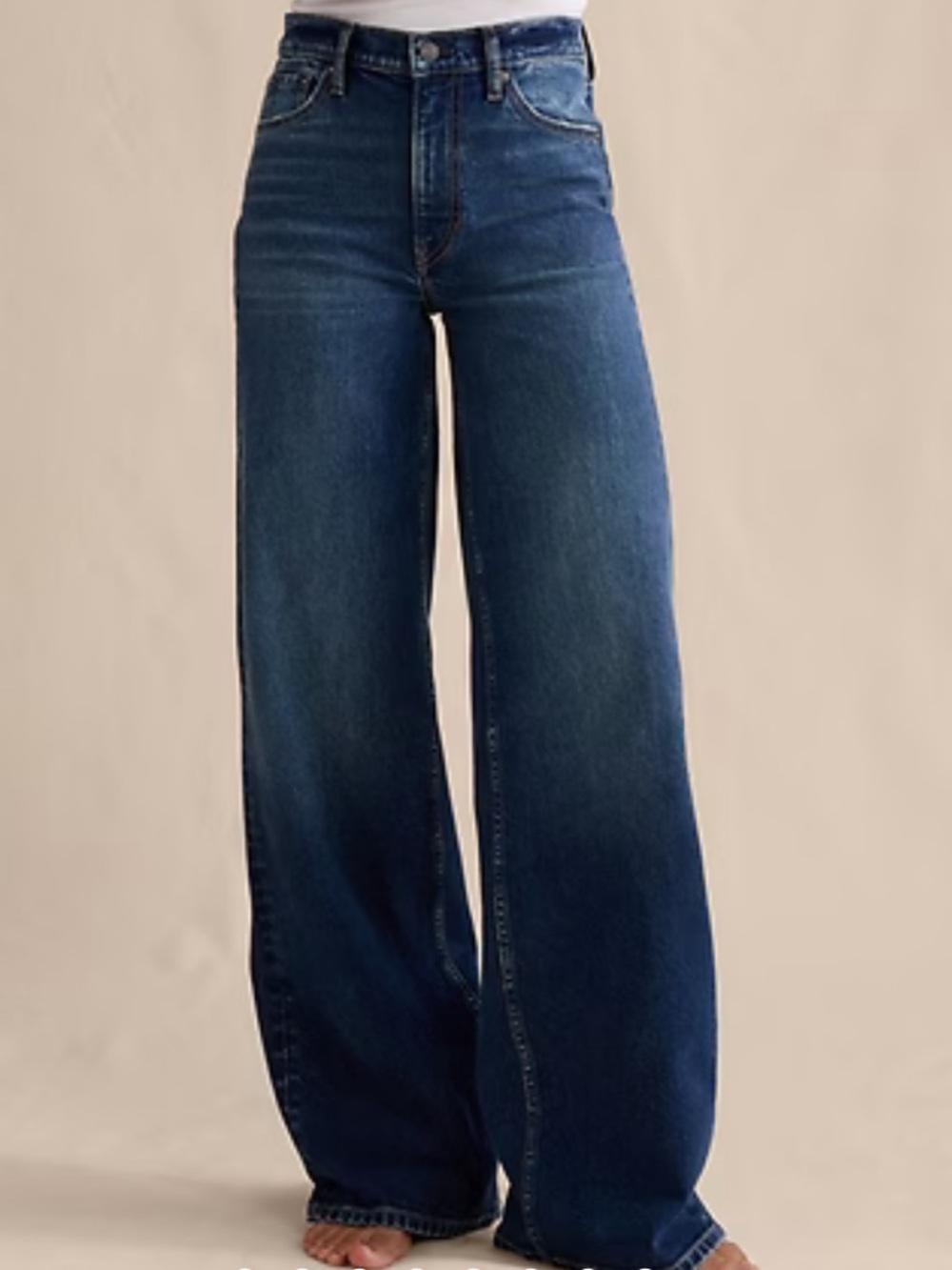 Banana Republic High Rise Wide-Leg Classic  Jeans in Dark Blue Wash Size 29 / 8
